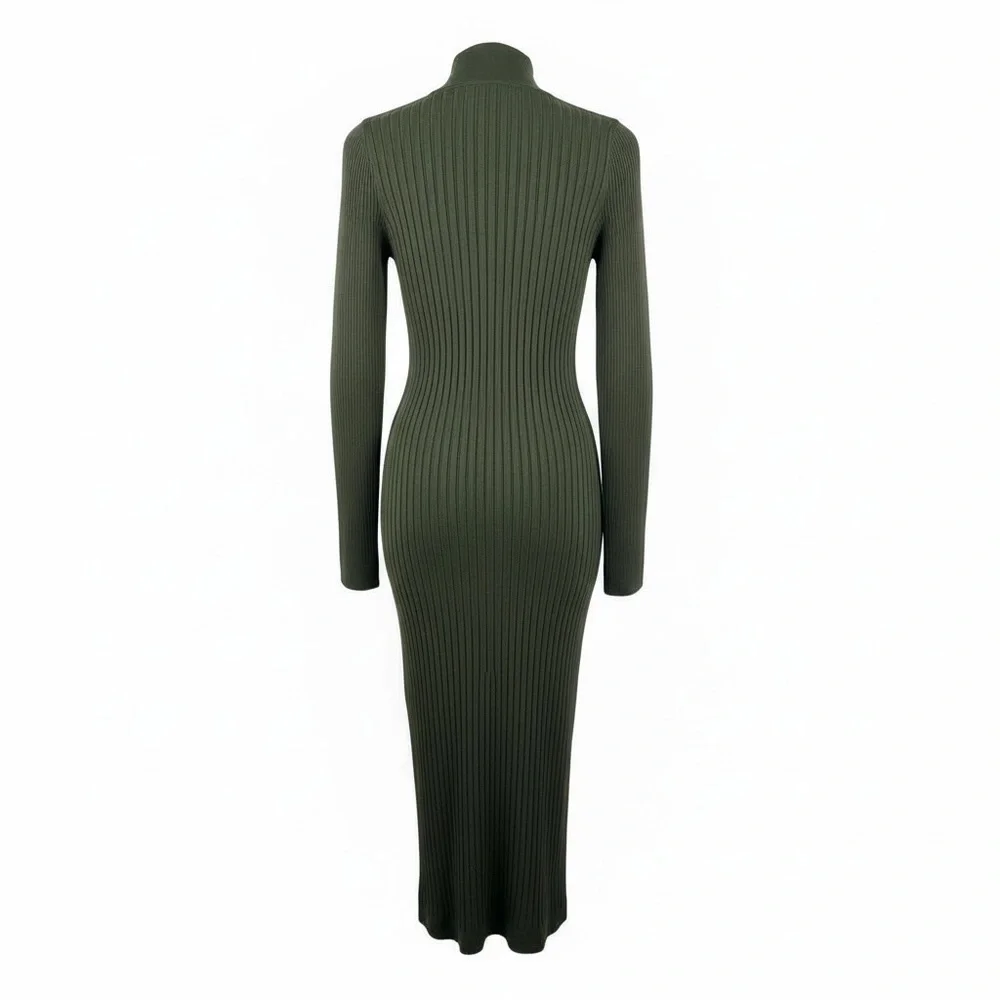 H&H Long Sleeve Olive Bodycon Dress. Size M - Picture 5 of 6